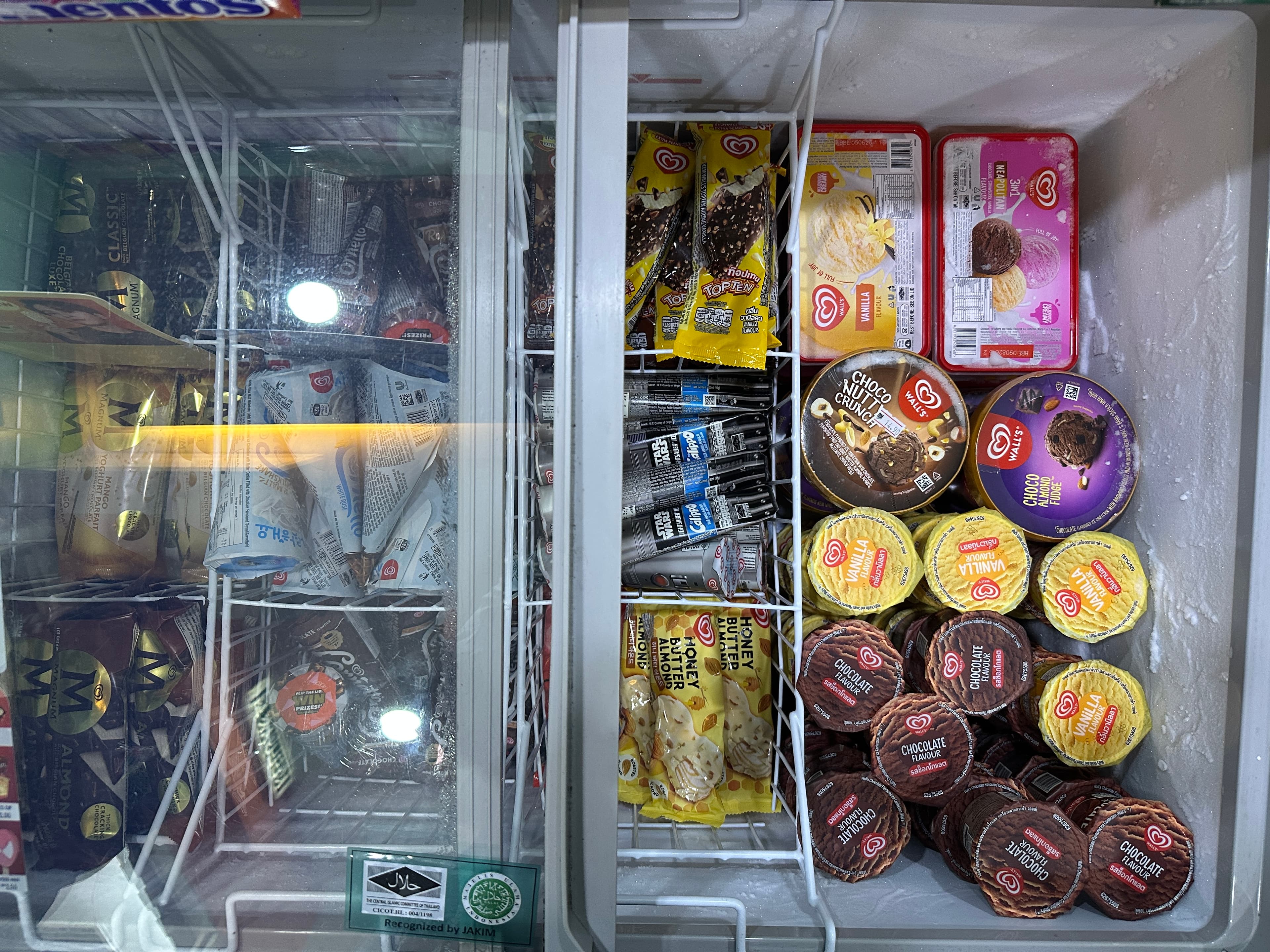 In-store cooler showing mixed brand placement