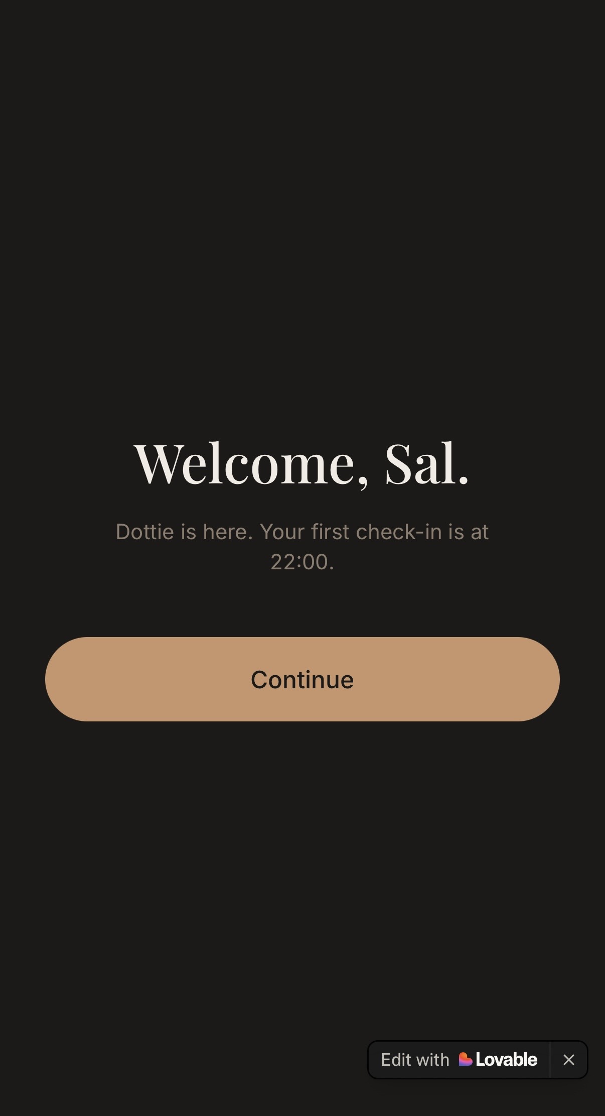 .dot. welcome screen