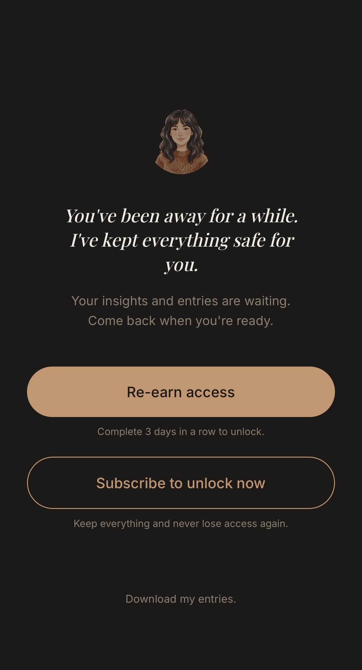 .dot. re-earn screen